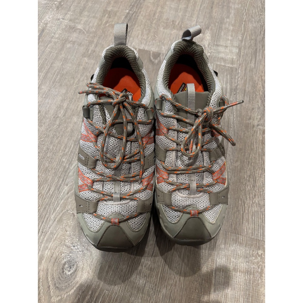 Merrell Mesh Hiking Trail Shoes Lightweight Comfort Outdoor Gray Orange‎ 8.5